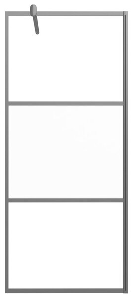 Zástěna do průchozí sprchy s policí černá 80x195 cm ESG/hliník 3185451