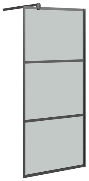 Zástěna do průchozí sprchy s policí černá 80x195 cm ESG/hliník 3185454