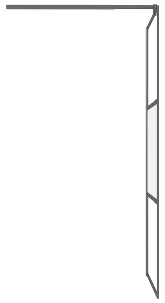Zástěna do průchozí sprchy s policí černá 80x195 cm ESG/hliník 3185451