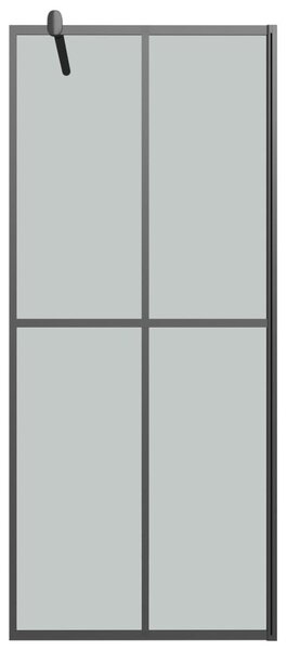 Zástěna do průchozí sprchy s policí černá 80x195 cm ESG/hliník 3185453