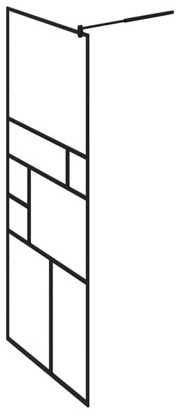 Zástěna do průchozí sprchy s policí černá 80x195 cm ESG/hliník 3185449