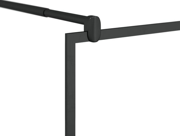 Zástěna do průchozí sprchy s policí černá 80x195 cm ESG/hliník 3185449