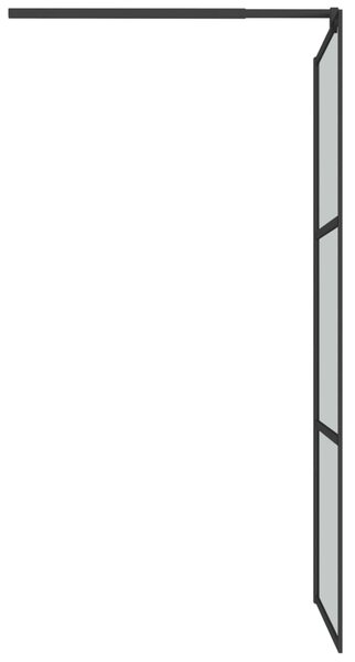 Zástěna do průchozí sprchy s policí černá 80x195 cm ESG/hliník 3185454