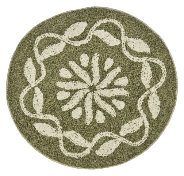 Koupelnová předložka Round Khaki / Off white Ø 60 cm