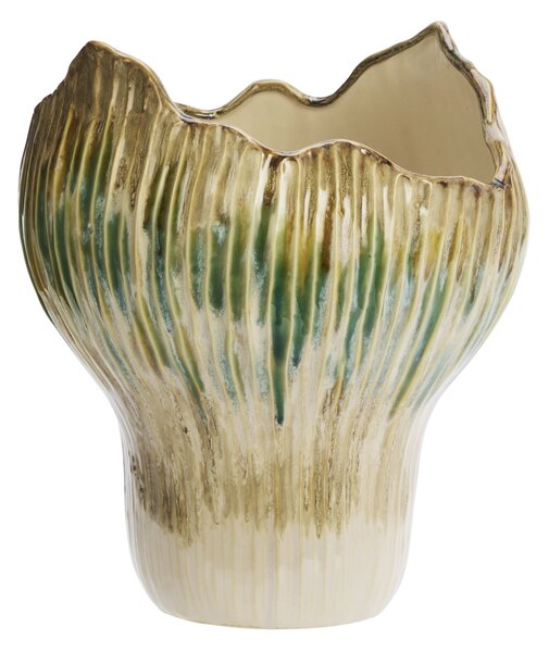 Kameninová váza Beige / Green / Mustard 29 cm