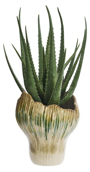 Kameninová váza Beige / Green / Mustard 29 cm