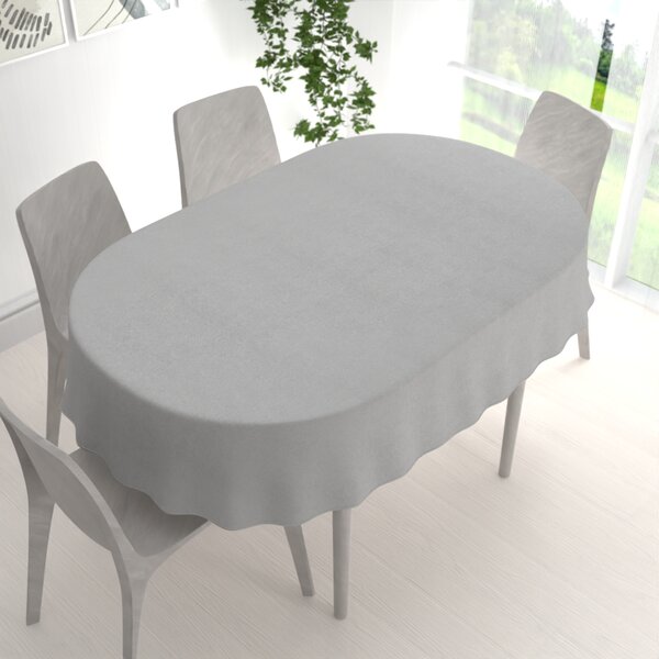 Biante Oválný ubrus/imitace broušené kůže Alcantara ALC-020 Světlý béžovošedý 60x100 cm
