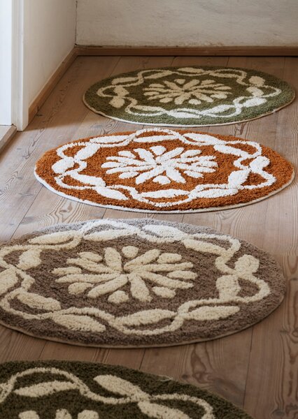 Koupelnová předložka Round Khaki / Off white Ø 60 cm