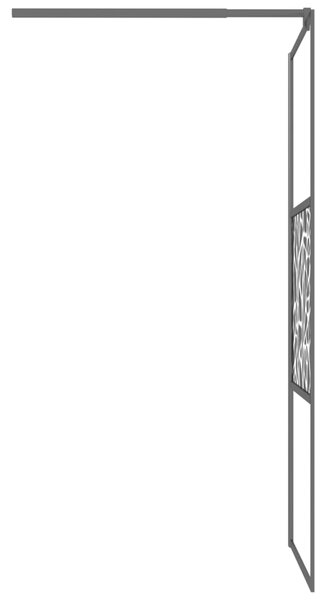 Zástěna do průchozí sprchy s policí černá 90x195 cm ESG/hliník 3185464