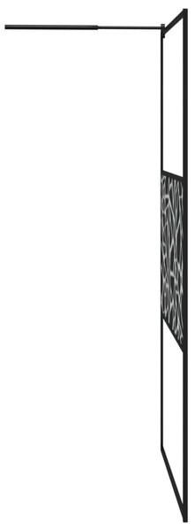Zástěna do průchozí sprchy s policí černá 115x195 cm ESG/hliník 3185484