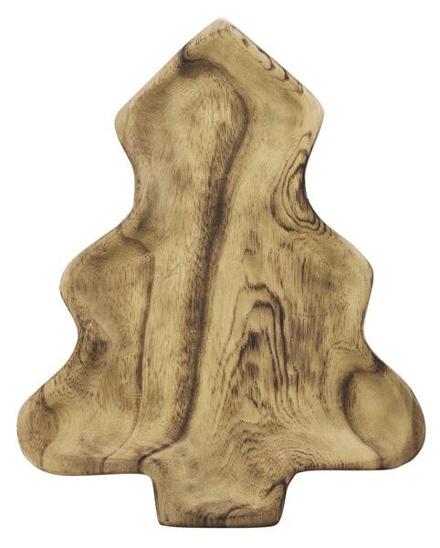 Dřevěný tác ve tvaru stromečku Paulownia 33 cm
