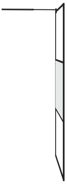 Zástěna do průchozí sprchy s policí černá 115x195 cm ESG/hliník 3185483