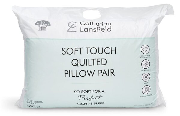 Polštář 2 ks 74x48 cm Quilted Comfort Embossed – Catherine Lansfield
