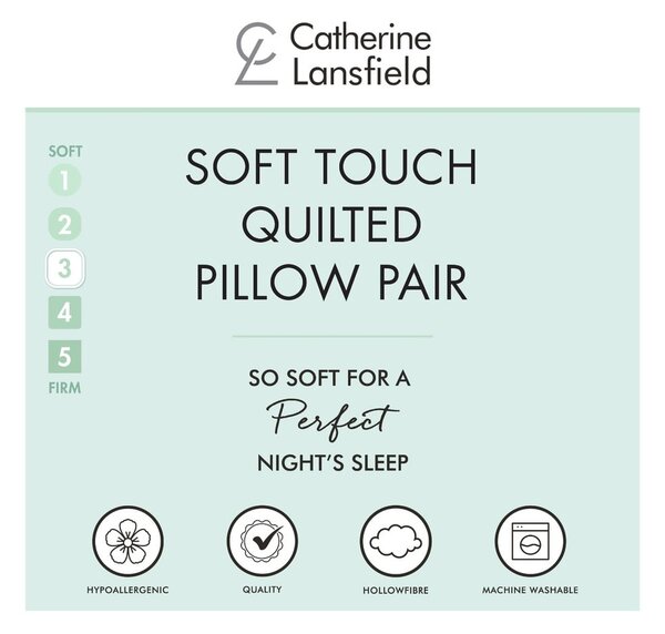 Polštář 2 ks 74x48 cm Quilted Comfort Embossed – Catherine Lansfield
