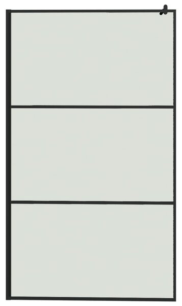 Zástěna do průchozí sprchy s policí černá 115x195 cm ESG/hliník 3185485