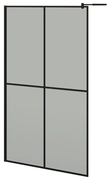Zástěna do průchozí sprchy s policí černá 118x190 cm ESG/hliník 3185490