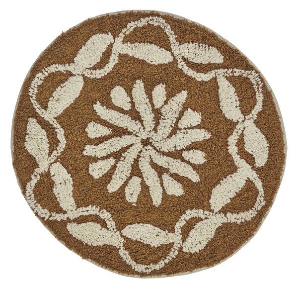 Koupelnová předložka Round Mustard / Off White Ø 60 cm