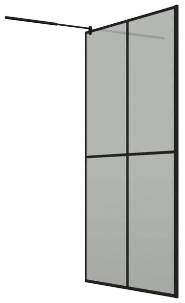 Zástěna do průchozí sprchy s policí černá 118x190 cm ESG/hliník 3185490