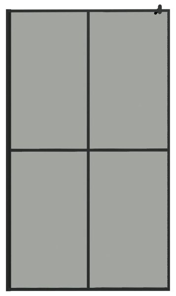 Zástěna do průchozí sprchy s policí černá 118x190 cm ESG/hliník 3185490
