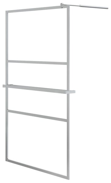 Zástěna do průchozí sprchy s policí chrom 115x195 cm ESG/hliník 3185505