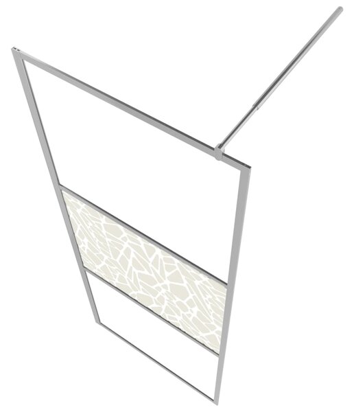 Zástěna do průchozí sprchy s policí chrom 115x195 cm ESG/hliník 3185506