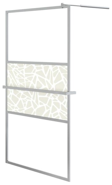 Zástěna do průchozí sprchy s policí chrom 115x195 cm ESG/hliník 3185506
