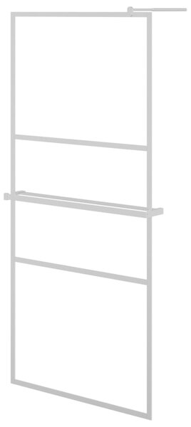 Zástěna do průchozí sprchy s policí chrom 90x195 cm ESG/hliník 3185495