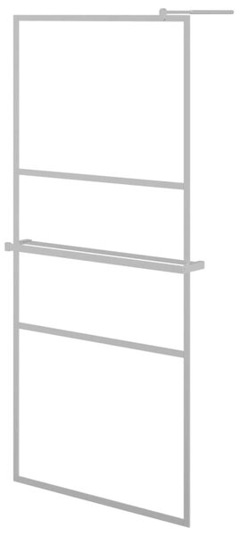Zástěna do průchozí sprchy s policí chrom 90x195 cm ESG/hliník 3185497