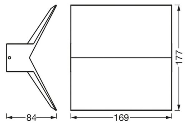 OSRAM LED venkovní nástěnné svítidlo ENDURA STYLE BAT, tmavě šedé IP44, Hliník / šedá / zinek, Hliník, Moderní