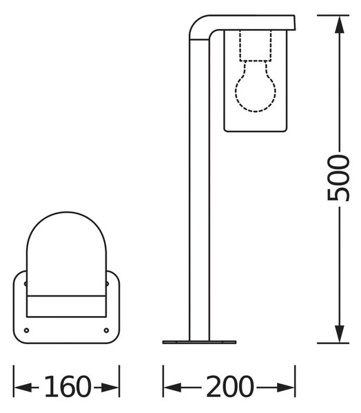 OSRAM osvětlení cesty ENDURA CLASSIC CASCADE 50 cm tmavě šedá/čirá, stmívatelný, Hliník / šedá / zinek, Hliník, Moderní