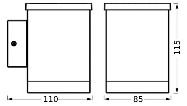 OSRAM LED solární venkovní nástěnné svítidlo ENDURA STYLE QUADRO, grafitové, Hliník / šedá / zinek, Nerezová ocel, Moderní