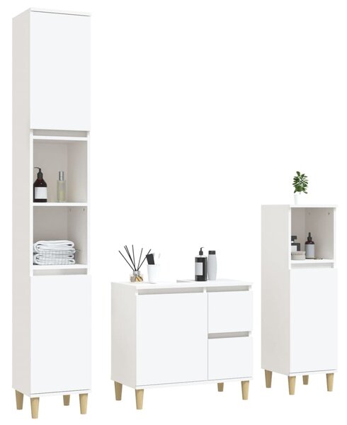 3dílný set koupelnových skříněk bílý kompozitní dřevo 3185535