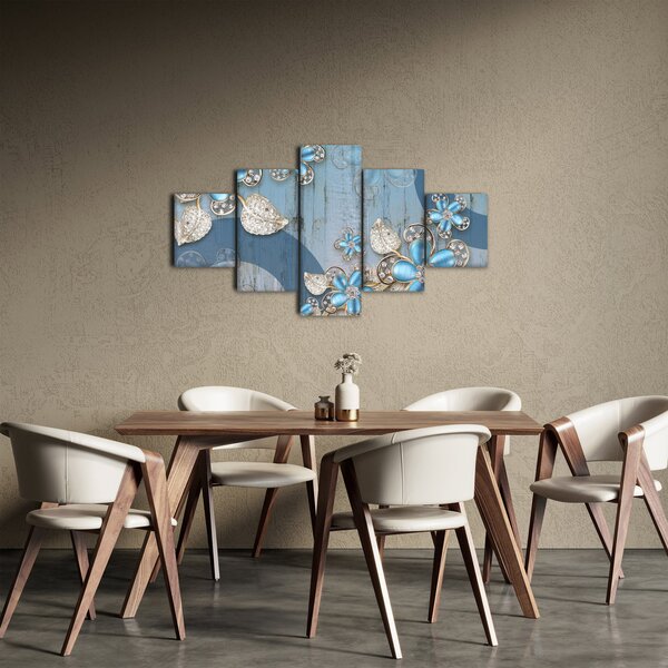 Obraz - Modré květy (125x70 cm)