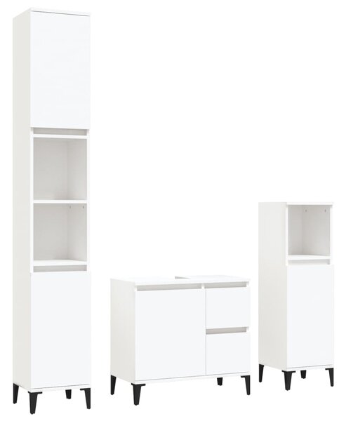 3dílný set koupelnových skříněk bílý kompozitní dřevo 3185543