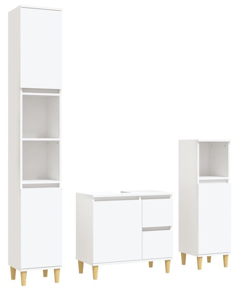 3dílný set koupelnových skříněk bílý kompozitní dřevo 3185535