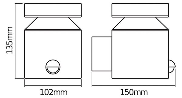 OSRAM LED senzorové venkovní nástěnné svítidlo ENDURA STYLE CYLINDER, ocel, Hliník / šedá / zinek, Nerezová ocel, Moderní