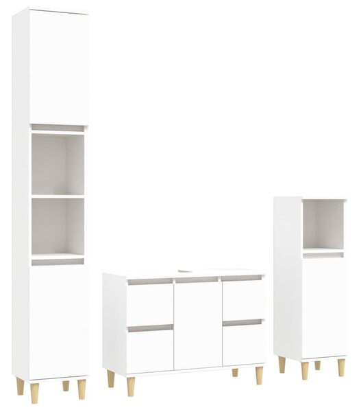 3dílný set koupelnového nábytku bílý kompozitní dřevo 3185597