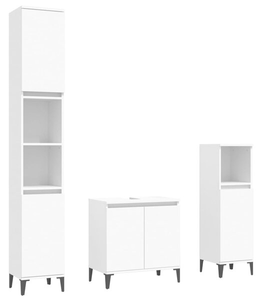 3dílný set koupelnového nábytku bílý kompozitní dřevo 3185589
