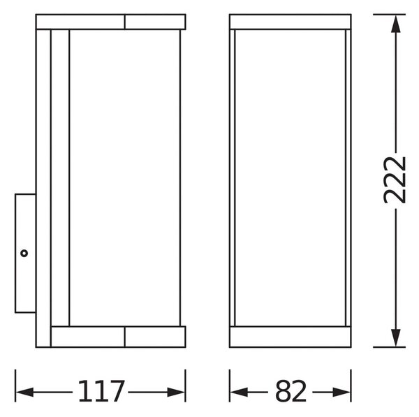 OSRAM venkovní nástěnné svítidlo ENDURA CLASSIC TUBULAR, tmavě šedá IP44, stmívatelný, Hliník / šedá / zinek, Hliník, Moderní