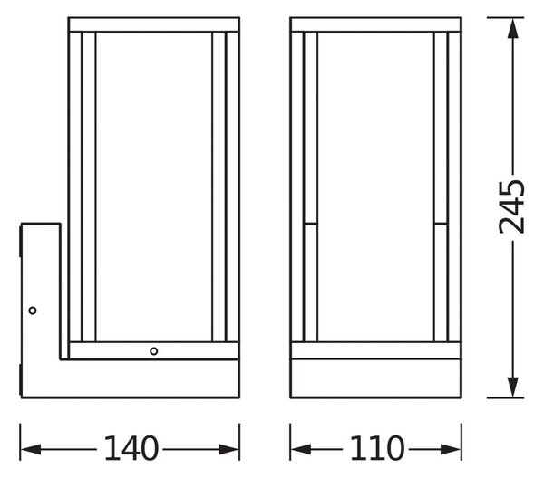 OSRAM venkovní nástěnné svítidlo ENDURA CLASSIC FRAME, tmavě šedé IP44, stmívatelný, Hliník / šedá / zinek, Hliník, Moderní