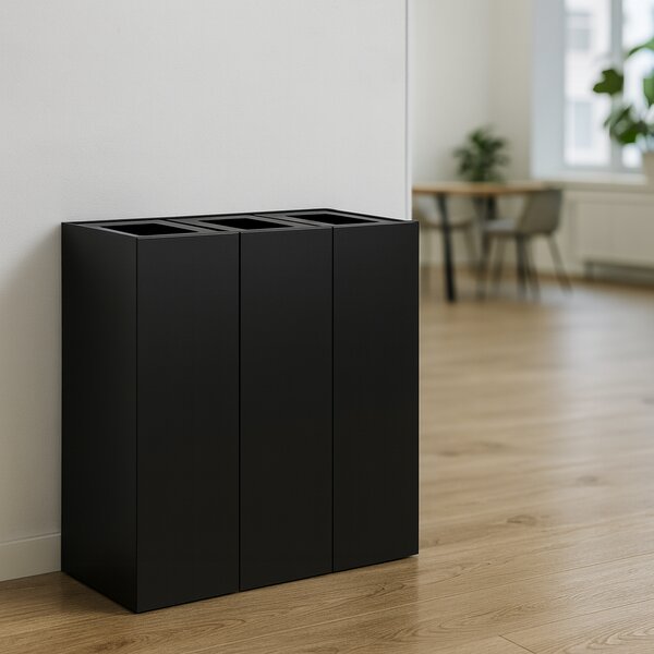 Caimi Brevetti odpadkový koš na tříděný odpad MAXIMO MODULAR, 60 L, šedá ocel