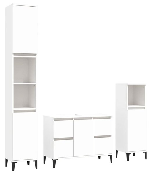 3dílný set koupelnového nábytku bílý kompozitní dřevo 3185605