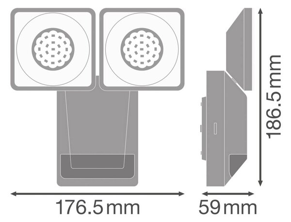 OSRAM LED senzorový venkovní nástěnný reflektor ENDURA PRO, bílý, IP55, Bílá / opál, Plast