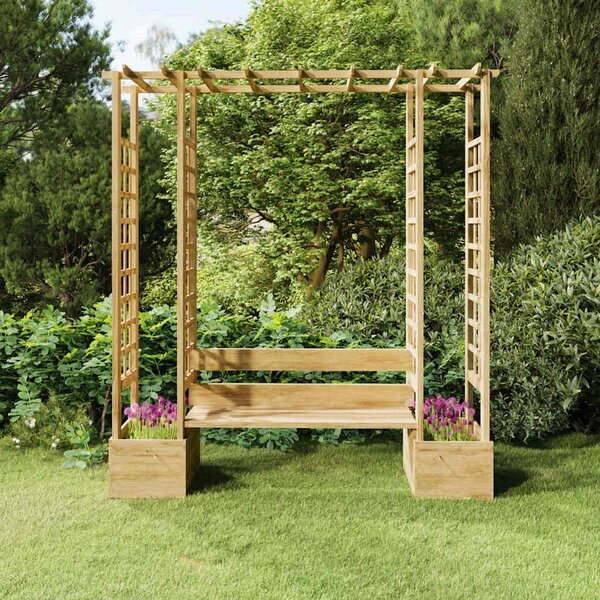 Zahradní pergola s lavicí a truhlíky impregnovaná borovice 318565