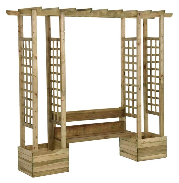Zahradní pergola s lavicí a truhlíky impregnovaná borovice 318565