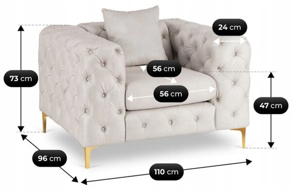 Křeslo Soletto (krémová). Akce -15%