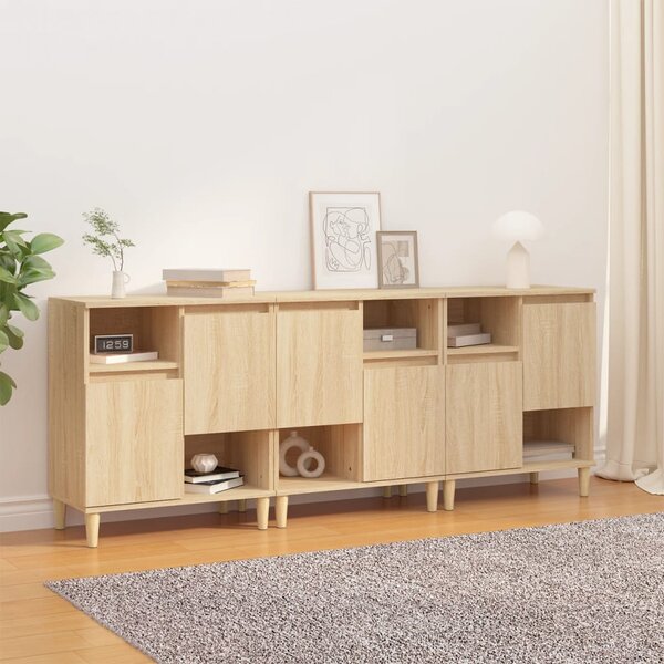Příborníky 3 ks dub sonoma 60 x 35 x 70 cm kompozitní dřevo 3185738