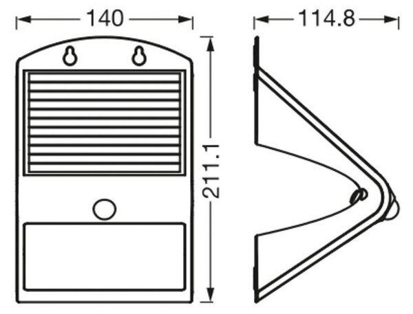 OSRAM LED solární nástěnné světlo ENDURA FLOOD BUTTERFLY, 4 W senzor, Černá, Plast, Moderní, Solární lampy