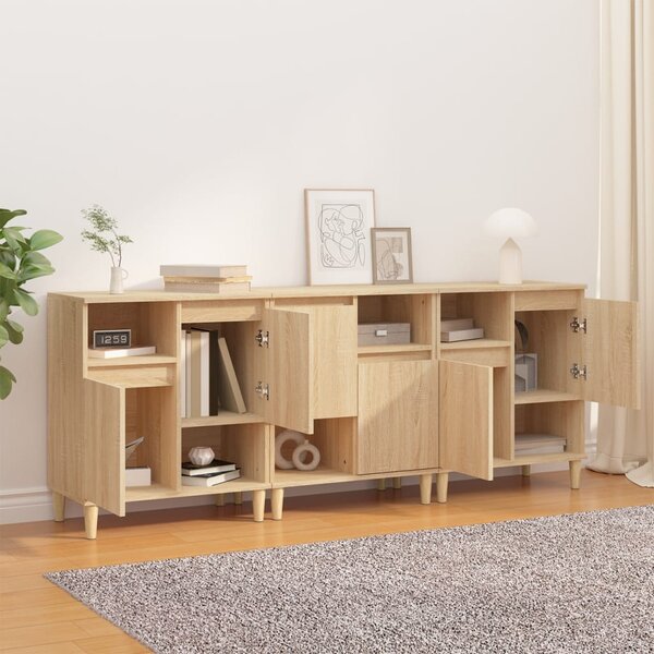 Příborníky 3 ks dub sonoma 60 x 35 x 70 cm kompozitní dřevo 3185738