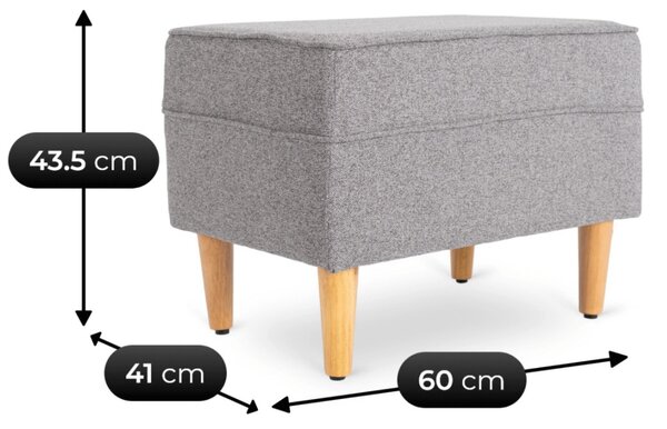 Křeslo s taburetkou Estefan (šedá). Akce -10%